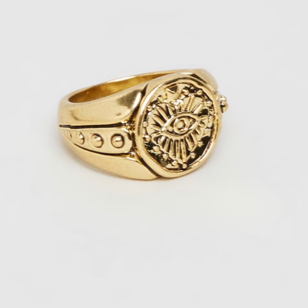 Luv AJ evil eye signet ring